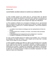 Communiqué de presse 26 février 2015 Laurent Dutheil, secrétaire