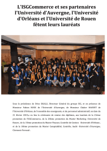 L`ISGCommerce et ses partenaires l`Université d`Auvergne, l