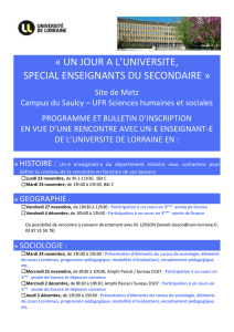 BULLETIN D`INSCRIPTION - Université de Lorraine