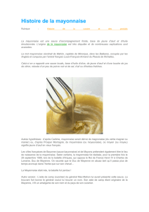 Histoire de la mayonnaise