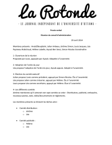 Procès-verbal Réunion du conseil d`administration 29 avril 2014