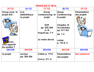 FRANÇAIS IV 2016 (5/12) (6/12) (7/12) (8/12) (9/12) Group work