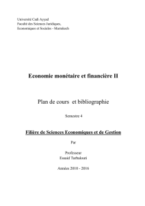 Economie monétaire et financière II
