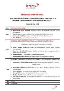 Programme de la Rencontre Internationale