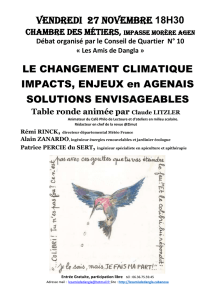 LE CHANGEMENT CLIMATIQUE IMPACTS, ENJEUX