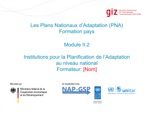 Parties prenantes - UNDP Climate Change Adaptation