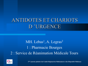 ANTIDOTES ET CHARIOT D `URGENCE