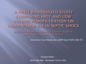 pilot randomized study comparing high and low volume hemofiltration