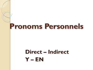 Les Pronoms Personnels - FWHS