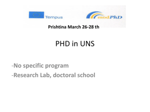 PHD in UNS