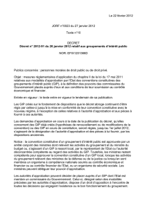 décret relatif aux GIP, 26 janvier 2012