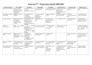 Classe de 6ème - Progression annuelle 2007-2008