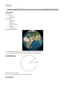 TP Mesure du rayon terrestre selon la méthode d`Eratosthène