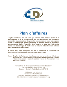 Plan d`affaires - CLD Beauharnois