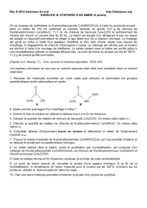Exercice III Synthèse d`un amide (4 points)