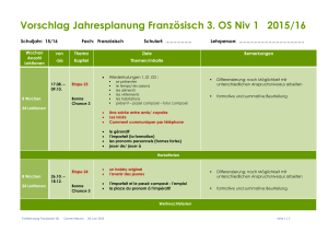 Vorschlag Jahresplanung Französisch 3. OS Niv 1 2015/16
