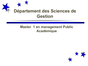 Aucun titre de diapositive - Université d`Oran 2 Master Management