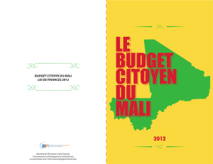 Budget citoyen du Mali en 2012