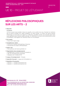réflexions philosophiques sur les arts - 2 ue 10 - projet - ged