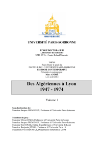 Des Algériennes à Lyon 1947 - 1974 - Université Paris