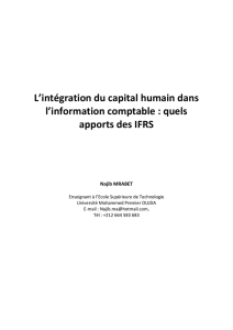 L`intégration du capital humain dans l`information comptable : quels