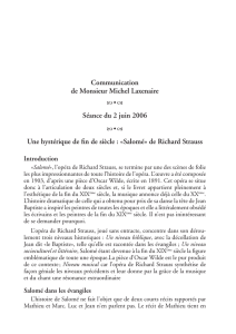 Communication de Monsieur Michel Laxenaire Séance du 2 juin