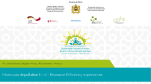 Moroccan depollution fund - Resource Efficiency experiences