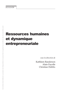 Ressources humaines et dynamique entrepreneuriale