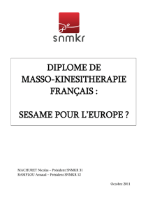 diplome de masso-kinesitherapie français : sesame