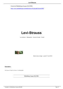Levi-Strauss - Médiathèque Jacques BAUMEL