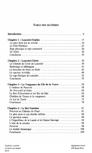 TABLE DES MATIERES Introduction 9 Chapitre 1 : Lancelot