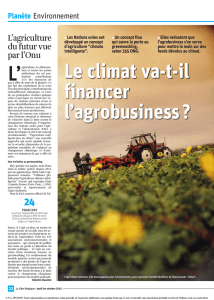 Le climat va-t-il financer l`agrobusiness?