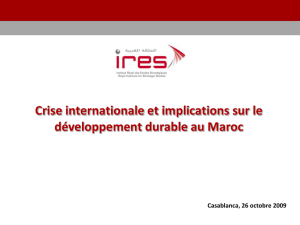 Crise internationale et implications sur le développement durable au