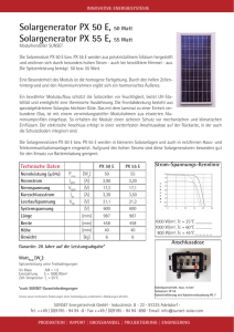 Solargenerator PX 50 E, 50 Watt Solargenerator PX 55