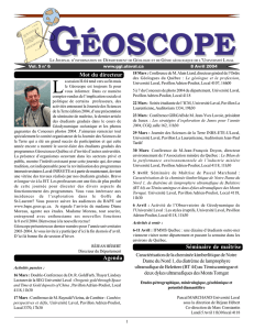 Vol. 5 no. 6 - Avril 2004 - Département de géologie et de génie