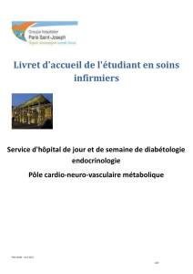 livret accueil Diabétologie - Hôpital Paris Saint Joseph