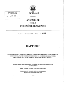 projet de loi du pays - Assemblée de la Polynésie française