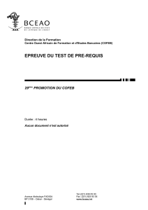 COFEB - Test de pré-requis pour la 29ème promotion (PDF
