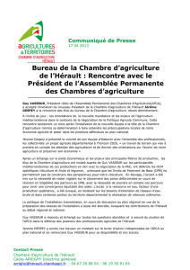 Bureau de la Chambre d`agriculture de l`Hérault : Rencontre avec le