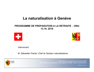 La naturalisation à Genève - Centre for Learning and Multilingualism