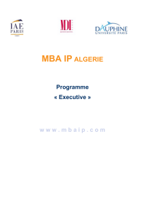 mba ip algerie - MBA International Paris