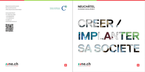 2. Créer-Implanter sa société - Neuchâtel Economic development