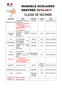 CLASSE DE SECONDE - Lycée Joseph Saverne