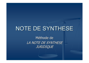 note de synthese