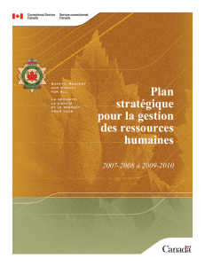 Plan stratégique pour la gestion des ressources humaines, 2007