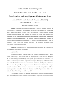 La réception philosophique du Prologue de Jean