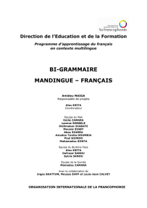 Bi-grammaire mandingue-français - ELAN