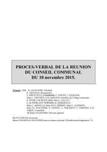 PROCES-VERBAL DE LA REUNION DU CONSEIL COMMUNAL