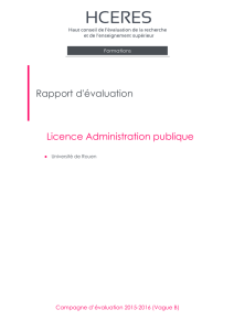 Evaluation de la licence Administration publique de l