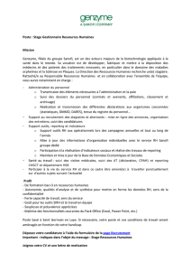 Poste : Stage Gestionnaire Ressources Humaines